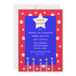 Memorial Day Party Fireworks and Stars Invitation