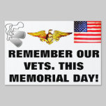 MEMORIAL DAY REMEMBER VETS. yard sign yard signs