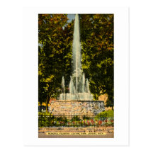 Memorial Fountain, Central Park, Lansing, Michigan Post Cards