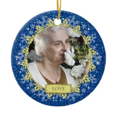 Memorial Photo Christmas Ornament - snowflakes