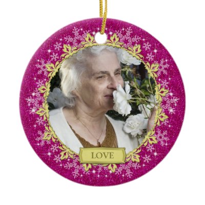 Memorial Photo Christmas Ornament - snowflakes