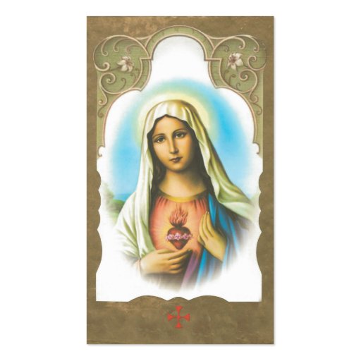 Memorial Sacred Heart of Mary Prayer Card Business Card Templates (front side)