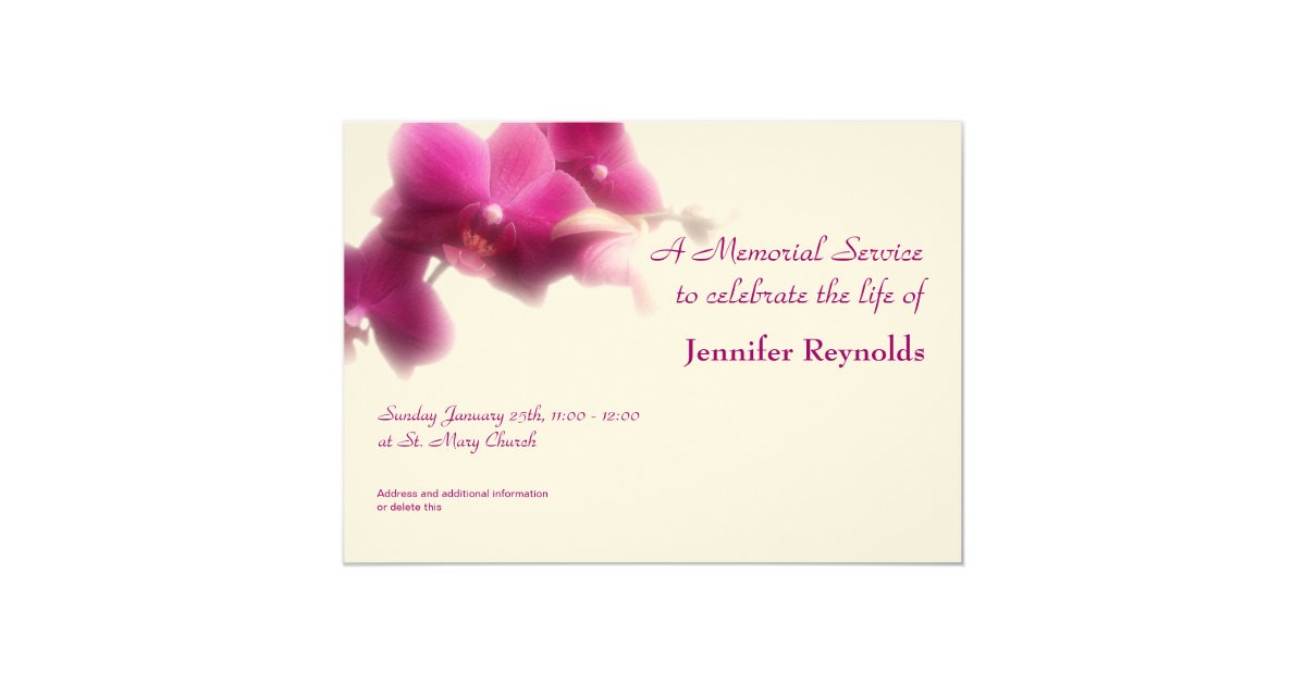 Memorial Service Announcement Zazzle