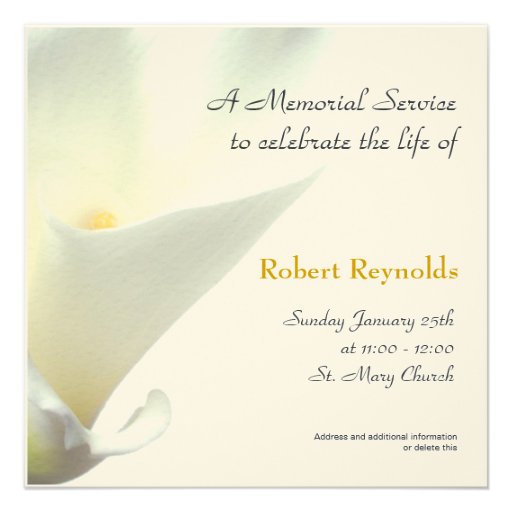 Memorial Service Announcement
