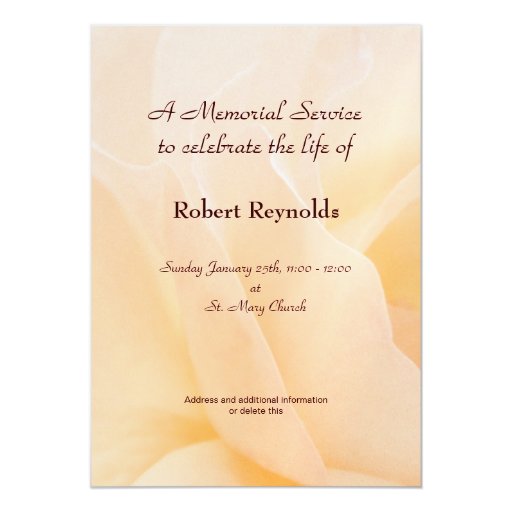 Memorial Service Announcement | Zazzle