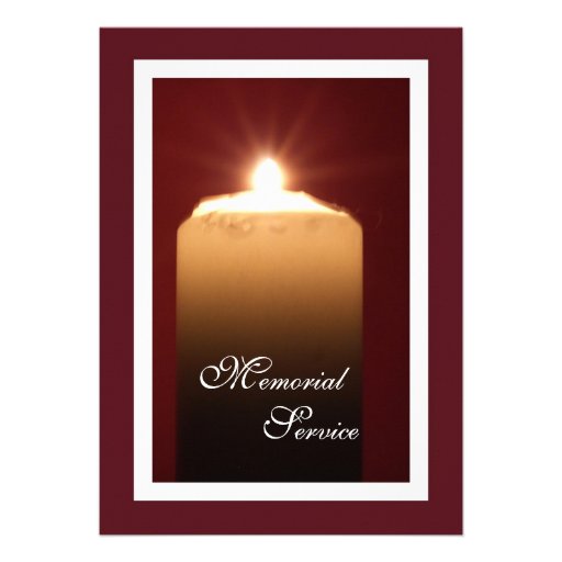 Memorial Service Candle Invitation Announcement