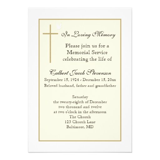 Memorial Service Christian Invitation Announcement