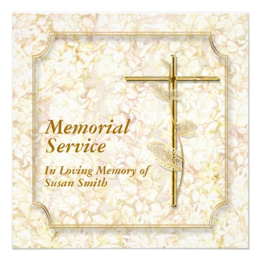 Memorial service invitation announcement memory