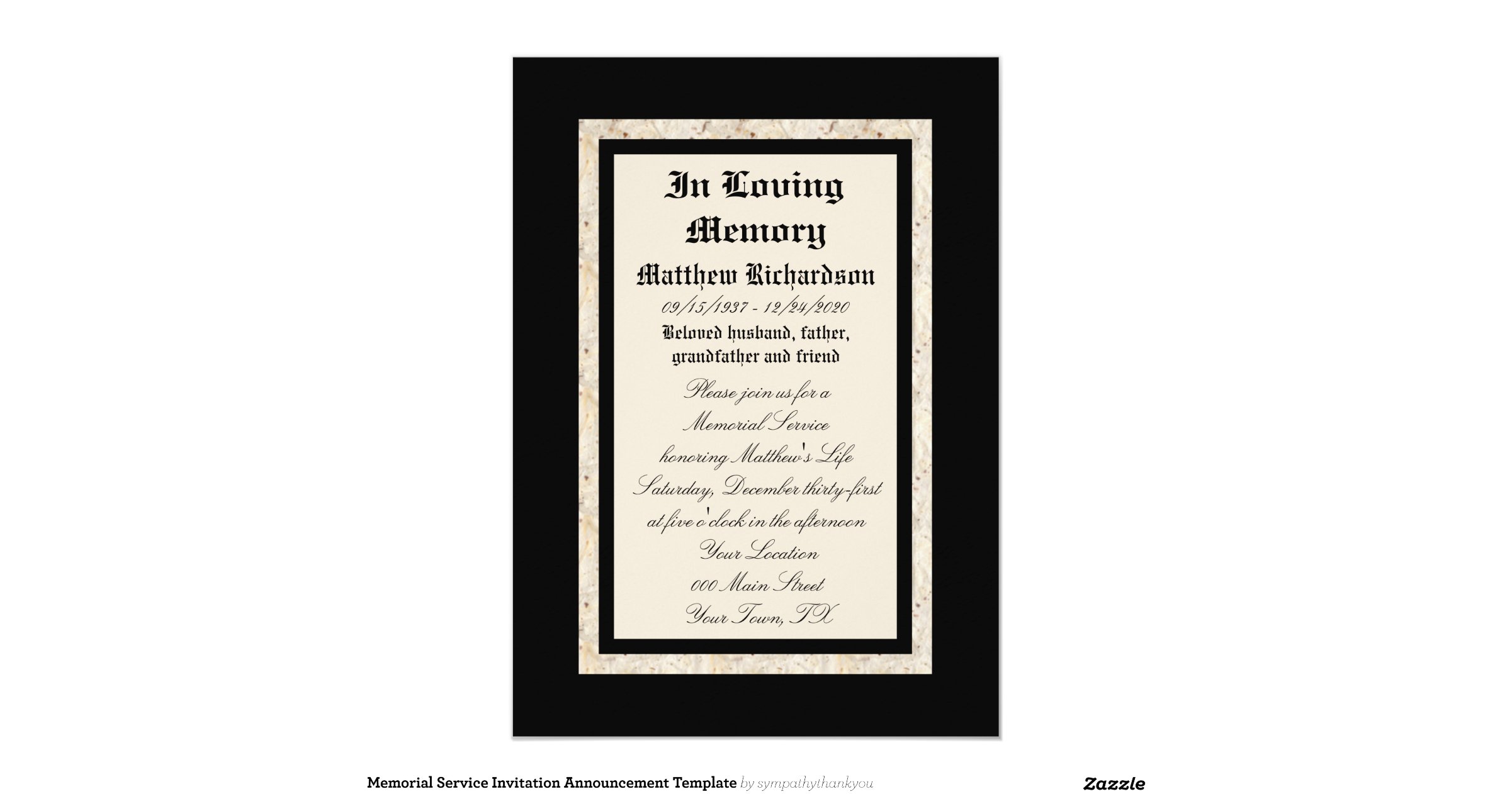 Memorial Service Invitation Announcement Template R140a217695a54c03b6f4842229c53446 Zkrqs 1200 Memorial Service Announcement Template Free