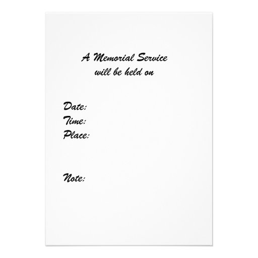 Memorial Service Invitation, cactus at Sunset