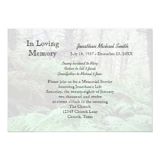 Memorial Service Invitation - Peaceful Invitation