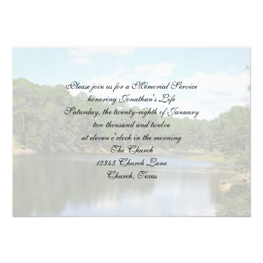 Memorial Service Lake Announcement Invitation