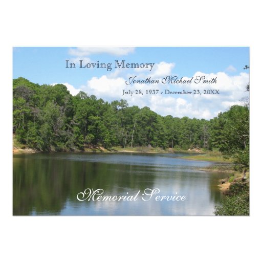 Memorial Service Lake Announcement Invitation