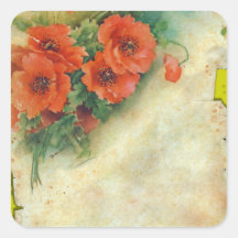 Memorias de las amapolas y pegatinas franceses de 