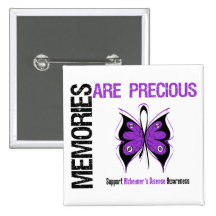 Memories Are Precious Alzheimer's Disease Pinback Buttons