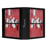 MEMORIES/ LETTER HOLDER IN WOOD black red white binders