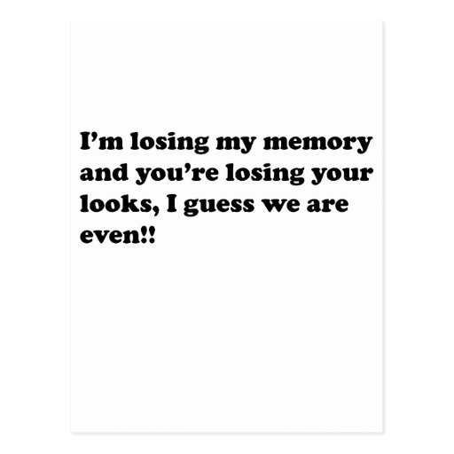 memory loss postcard
