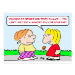 memory stick study tests educations postcard