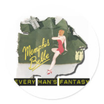 Memphis Belle Pin Up stickers by shabbysneakers Memphis Belle Pin Up stickers