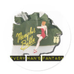 Memphis Belle Pin Up Round Stickers