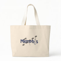 memphis blue with music notes tote bag