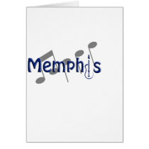 memphis blue with music notes card