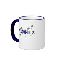 memphis blue with music notes coffee mug