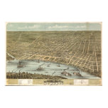 Memphis Tennessee 1870 Antique Panoramic Map Poster