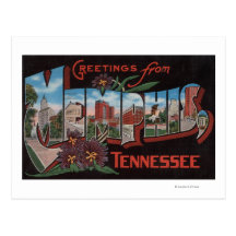 Memphis, Tennessee - Large Letter Scenes Postcard