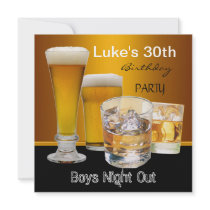 Men 30th Birthday Party Drinks Beer Boys Night Announcements