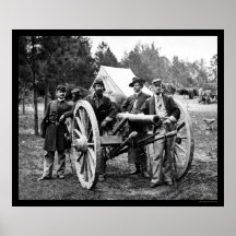Men and Cannon at Fair Oaks, VA Encampment 1862 Poster