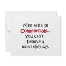 Men Are Like Commercials invitations