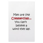 Men Are Like Commercials Personalized Stationery