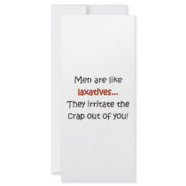 Men Are Like Laxatives rack cards