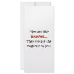 Men Are Like Laxatives Customized Rack Card
