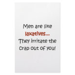Men Are Like Laxatives Customized Stationery