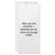 Men Are Like Weather rack cards by FunnyStuffStore Men Are Like Weather rack cards