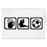 Men - Beer - Soccer Greeting Cards