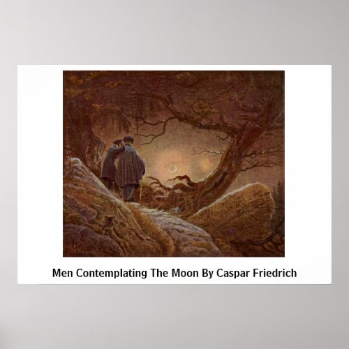Men Contemplating The Moon By Caspar Friedrich Posters