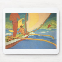 Men in an Outrigger Canoe Headed for Shore Mousepad