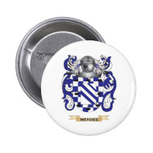 Mendes Coat of Arms (Family Crest) Pinback Button