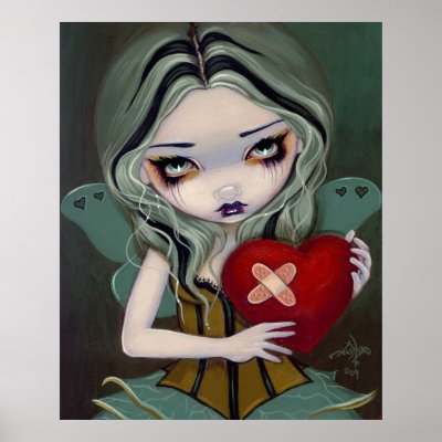 Mending a Broken Heart gothic fairy Art Print by strangeling