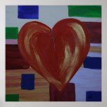 Mending Heart Broken Art  Modern Poster Print