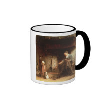 Mending the Nets (oil on panel) Mugs