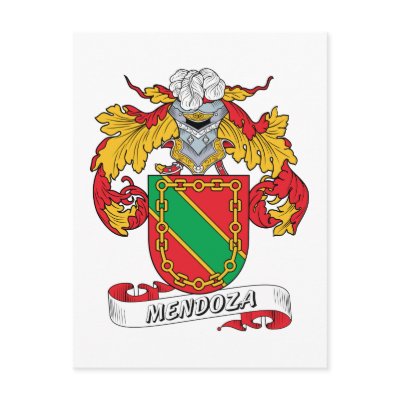Mendoza Family Crest Postcard by coatsofarms