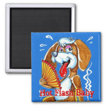 menopause, magnet, party, hot, fan, women, hormones, pms, dog, Magnet with custom graphic design