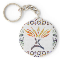 Menorah Aflame Keychain