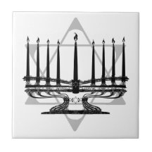 Menorah and Star I Tile