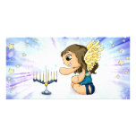 Menorah Angel Customized Photo Card