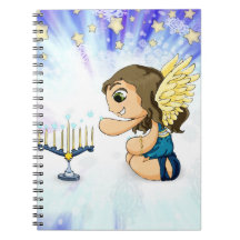 Menorah Angel Spiral Notebook